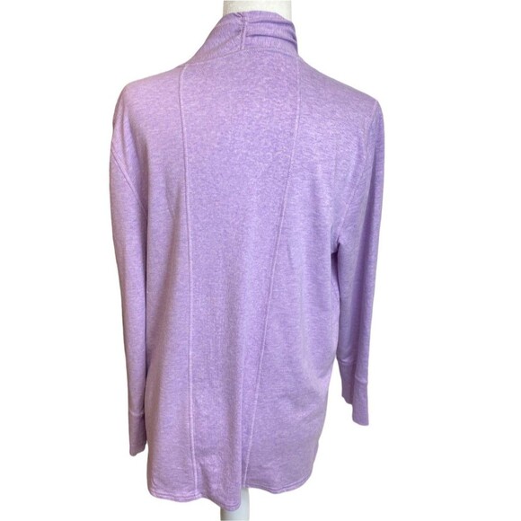 Chico’s Zenergy Cardigan Size 2 (12/14) Lavender Rib Mix Drape Open Sweater NWT - Picture 3 of 11